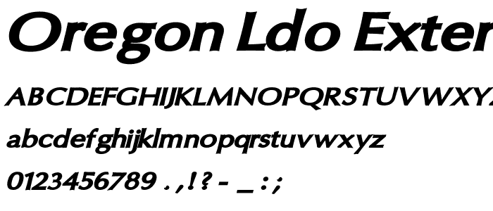 Oregon LDO Extended Black Oblique font